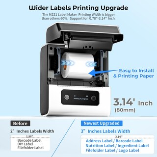 Foto 7 | Foto 7 | Impresora Térmica Bluetooth Label Maker Goknu M221 Address - Venta Internacional.