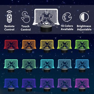 Foto 2 | Foto 2 | Lámpara 3d Con Forma De Amonita Para Hockey Sobre Hielo 16 Colores Con Mando A Distancia - Venta Internacional.