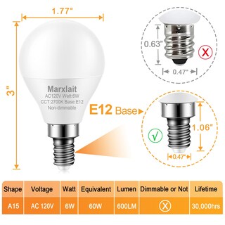 Foto 2 | Foto 2 | Bombillas Marxlait Para Ventilador De Techo Equivalente A 60 W Paquete De 12 - Venta Internacional.