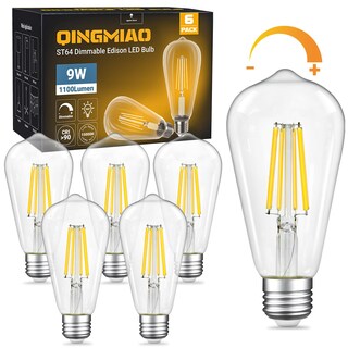 Foto 1 | Foto 1 | Bombillas Led Edison Qingmiao Regulables De 9 W (equivalente A 80 W) 1100 Lm 3000 K - Venta Internacional.
