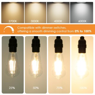 Foto 3 | Foto 3 | Bombillas Led Edison Qingmiao Regulables De 9 W (equivalente A 80 W) 1100 Lm 3000 K - Venta Internacional.