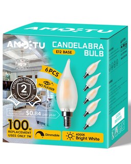 Foto 1 | Foto 1 | Bombilla Led Para Candelabro Amdtu E12 7 W 6000 K Regulable Esmerilada Paquete De 6 - Venta Internacional.