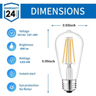 Foto 2 | Foto 2 | Bombilla Led Beonllay 12 V E26 6 W 3000 K Equivalente A 60 W Paquete De 4 - Venta Internacional.