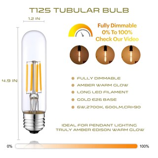 Foto 2 | Foto 2 | Bombilla Led Hunananote Si T10 6 W 2700 K 600 Lm Vintage Edison Paquete De 4 - Venta Internacional.