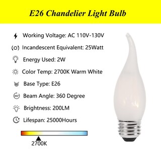 Foto 2 | Foto 2 | Lámpara Led Sunaiony E26 2 W 2700 K Blanco Cálido Paquete De 6 - Venta Internacional.