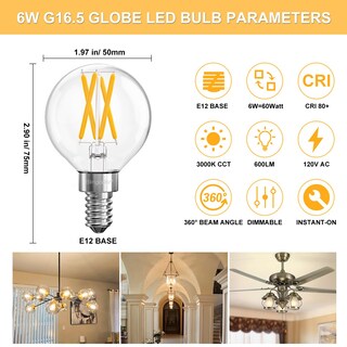 Foto 2 | Foto 2 | Bombillas Led Blingcolor Regulables E12 6 W 600 Lm 3000 K (paquete De 6) - Venta Internacional.