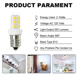 Foto 2 | Foto 2 | Bombillas Led Xrzt C7 E12 Tipo Candelabro 2 W 6000 K Luz Blanca Paquete De 8 - Venta Internacional.