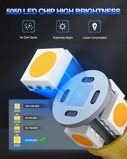 Foto 5 | Foto 5 | Bombilla Led Marsauto 194 Ámbar Amarillo 168 T10 2825 5smd (x10) - Venta Internacional.