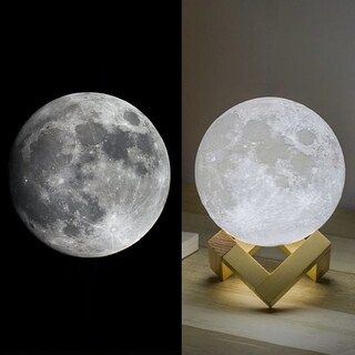 Foto 7 | Foto 7 | Lámpara Moon Mydethun 3d De 15 Cm Con Base De Madera Regalo De Navidad - Venta Internacional.