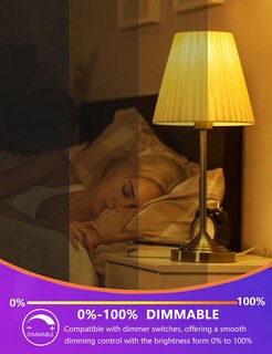 Foto 7 | Foto 7 | Bombillas Para Dormir Angues Ámbar Regulables A19 E26 9 W Paquete De 2 - Venta Internacional.