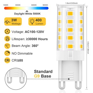 Foto 2 | Foto 2 | Bombilla Led Topleder G9 De 3 W 5000 K 400 Lm No Regulable 120 V - Venta Internacional.