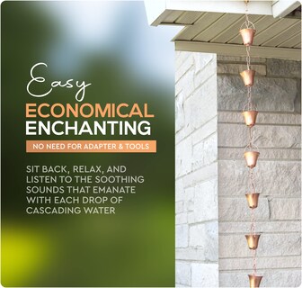 Foto 6 | Foto 6 | Cadena Para Lluvia Color Marrgon Estilo Campana De Cobre 2 M De Largo Ajuste Universal - Venta Internacional.