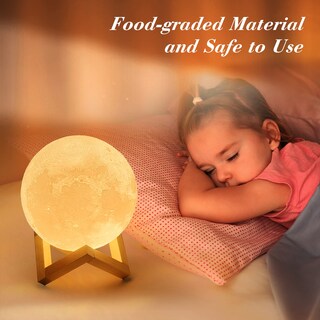 Foto 6 | Foto 6 | Lámpara Lunar Mydethun 3d Con Base De Madera De 12 Cm Luz Nocturna Led - Venta Internacional.