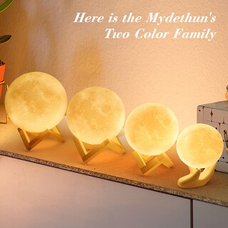 Foto 7 | Foto 7 | Lámpara Lunar Mydethun 3d Con Base De Madera De 12 Cm Luz Nocturna Led - Venta Internacional.