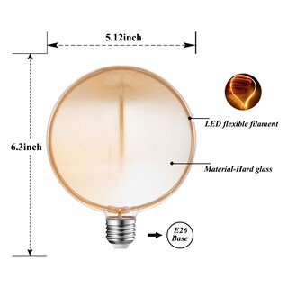 Foto 2 | Foto 2 | Bombilla Decorativa Sunaiony Unique Globe 4w 1800k E26 - Venta Internacional.