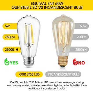 Foto 4 | Foto 4 | Bombillas Led Edison Gozelux 6 W 4000 K Regulables Paquete De 24 - Venta Internacional.