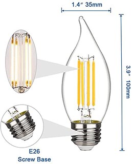 Foto 4 | Foto 4 | Paquete De 6 Bombillas Led Bort C35/ca11 4 W 2700 K E26 - Venta Internacional.