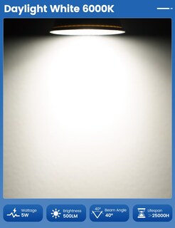 Foto 6 | Foto 6 | Bombillas Led Brvhozx Gu10 De 5 W 500 Lm 6000 K No Regulables - Venta Internacional.