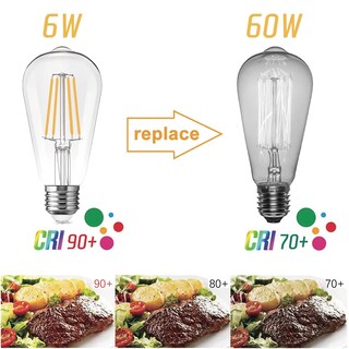 Foto 3 | Foto 3 | Bombillas Led H&d Home Interchanges Edison 6 W 2700 K Paquete De 12 Unidades - Venta Internacional.