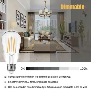 Foto 5 | Foto 5 | Bombillas Led H&d Home Interchanges Edison 6 W 2700 K Paquete De 12 Unidades - Venta Internacional.