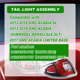 Foto 2 | Foto 2 | Luces Traseras Lochnchn Compatibles Con Gmc Acadia 2013-2017 - Venta Internacional.