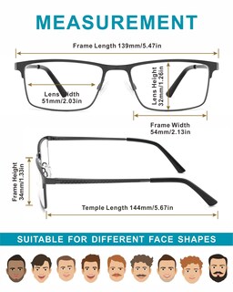 Foto 6 | Foto 6 | Gafas De Lectura Acavefox Blue Light Blocking 1.75 Para Hombre  Paquete De 3 - Venta Internacional.