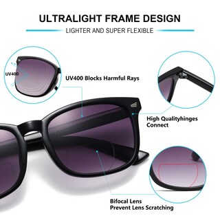 Foto 3 | Foto 3 | Gafas De Sol Bifocales Fsrtep Classic Retro Reading Paquete De 3 Unidades +2.0 - Venta Internacional.