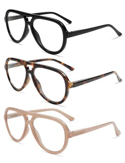 Foto 3 | Foto 3 | Gafas De Lectura Amomoma Retro Aviator Blue Light 1.5x Paquete De 3 - Venta Internacional.
