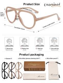 Foto 4 | Foto 4 | Gafas De Lectura Amomoma Retro Aviator Blue Light 1.5x Paquete De 3 - Venta Internacional.