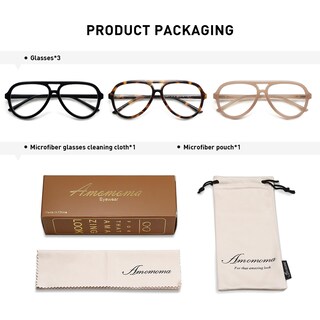 Foto 5 | Foto 5 | Gafas De Lectura Amomoma Retro Aviator Blue Light Block 2.5x - Venta Internacional.