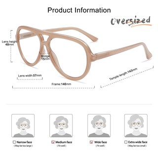 Foto 6 | Foto 6 | Gafas De Lectura Amomoma Retro Aviator Blue Light Block 2.5x - Venta Internacional.