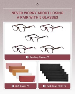 Foto 6 | Foto 6 | Gafas De Lectura Jolisu Para Mujer Paquete De 5 Con Bisagras De Resorte 1 50 - Venta Internacional.