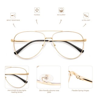 Foto 4 | Foto 4 | Gafas De Lectura Amomoma Trendy Aviator Blue Light Block 1.50x - Venta Internacional.
