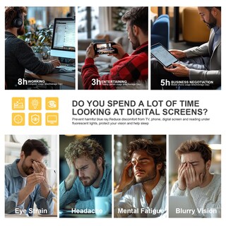 Foto 6 | Foto 6 | Gafas De Bloqueo De Luz Azul Hunsquer Para Mujeres Y Hombres - Venta Internacional.