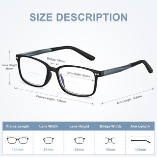 Foto 5 | Foto 5 | Gafas De Lectura Bifocales Easy Read Tr90 Para Hombre De 2.50 Magnif. - Venta Internacional.