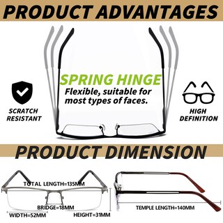 Foto 3 | Foto 3 | Gafas De Lectura Con Luz Azul Jjwell Para Hombre Paquete De 3 De +1 00 A +4 00 - Venta Internacional.