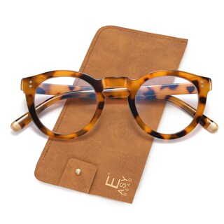 Foto 1 | Foto 1 | Gafas De Lectura Easy Read  Retro  Redondas  Azul  Bloque De Luz +2.25 - Venta Internacional.