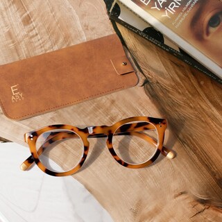 Foto 6 | Foto 6 | Gafas De Lectura Easy Read  Retro  Redondas  Azul  Bloque De Luz +2.25 - Venta Internacional.