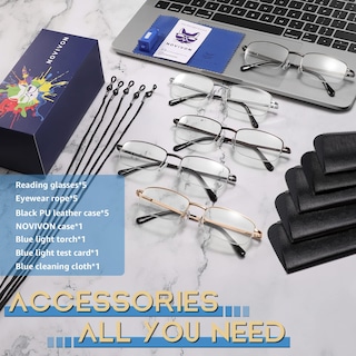 Foto 6 | Foto 6 | Gafas De Lectura Novivon Paquete De 5 Unidades Para Hombre Con Bloqueo De Luz Azul - Venta Internacional.