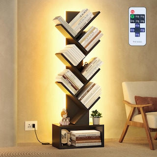 Foto 1 | Foto 1 | Estantería Hoctieon  Árbol De 6 Niveles Con Cajón Y Luces Led  Color Negro - Venta Internacional.