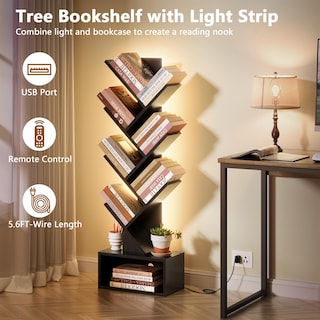 Foto 3 | Foto 3 | Estantería Hoctieon  Árbol De 6 Niveles Con Cajón Y Luces Led  Color Negro - Venta Internacional.