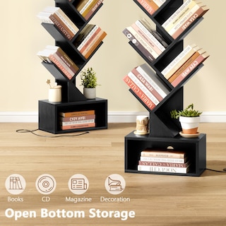 Foto 4 | Foto 4 | Estantería Hoctieon  Árbol De 6 Niveles Con Cajón Y Luces Led  Color Negro - Venta Internacional.