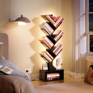 Foto 6 | Foto 6 | Estantería Hoctieon  Árbol De 6 Niveles Con Cajón Y Luces Led  Color Negro - Venta Internacional.