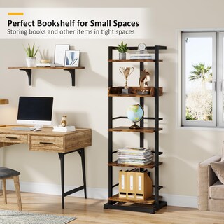 Foto 4 | Foto 4 | Bookshelf Hosfais - Estantería De Madera De 5 Niveles  Color Marrón Rústico - Venta Internacional.