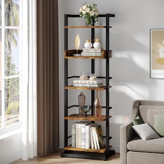Foto 5 | Foto 5 | Bookshelf Hosfais - Estantería De Madera De 5 Niveles  Color Marrón Rústico - Venta Internacional.