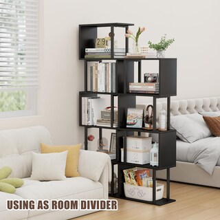 Foto 7 | Foto 7 | Estantería Gadroad De Madera Negra Geométrica En Forma De S De 4 Niveles - Venta Internacional.
