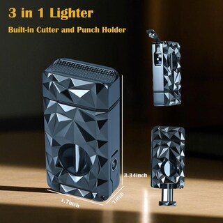 Foto 3 | Foto 3 | Encendedor De Linterna Vrufamt 3 Jet Flame Con Cortador Y Punzón - Venta Internacional.