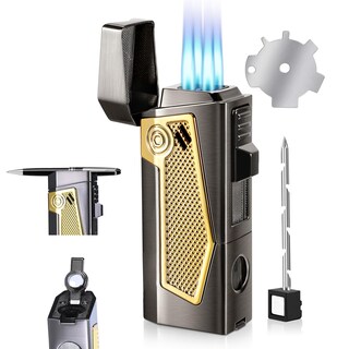 Foto 1 | Foto 1 | Encendedor Torch Jet Flame Reetsing 4 Con Punzón Y Soporte - Venta Internacional.