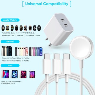 Foto 7 | Foto 7 | Cargador Nuinno Super Fast Para Apple Watch Y Iphone 16 Con Cable - Venta Internacional.