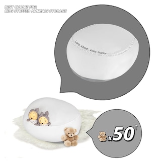 Foto 6 | Foto 6 | Funda Para Puf Con Almacenamiento De Animales De Peluche Color Gris Cuebear - Venta Internacional.